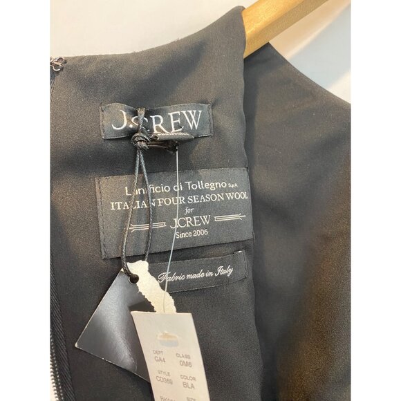 J. Crew New Resume Dress in Italian Wool Blend Size 2 Black Sheath Workwear New - Picture 10 of 12